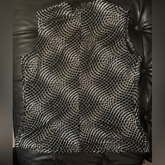 Boohoo Women's Glittering Long Sleeve Top - Silver
Y2K glitter party tank top - Picture 5 of 7